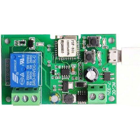 Interrupteur intelligent Wi-Fi USB DC5V 12V 32V, module relais universel 1 canal, minuterie sans fil, télécommande pour téléphone CoGreen (1/5)