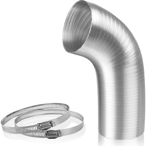Tubo flessibile Alluminio 180mm x 2m + 2 fascette argento (1/5)