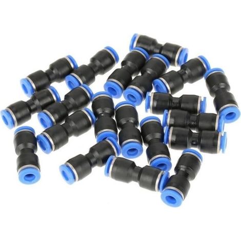 Hililand 20 Stück gerade Steckverbinder 6 mm Schlauch-Außendurchmesser 1/4 Pneumatik gerade Steckverbinder Druckluftleitungsverschraubungen