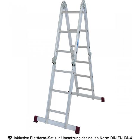 Krause Corda Gelenkleiter 4x3 Sprossen mit Plattform-Set (1/5)