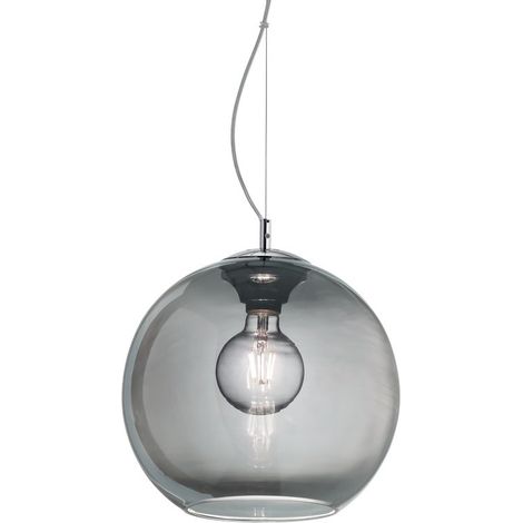 Ideal Lux NEMO - Lámpara colgante de techo tipo domo para interior 1 gris claro, E27