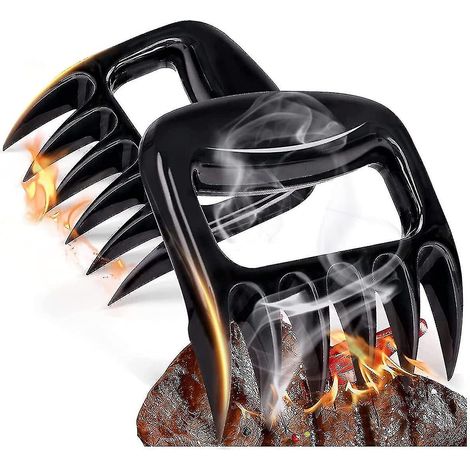 Fourchette à viande, griffes à viande, 2 pinces à viande, ensemble d'accessoires de chef pour effilocher la viande, pour le porc effiloché et les grillades au barbecue.-AquaForge (1/4)