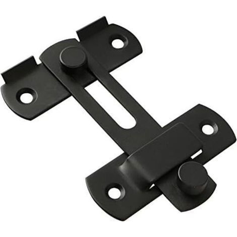 CSPARKV Noir Verrou Porte Rabattable à 90 Degrés Grange Serrure à Angle Droit Incurvée Coulissante Serrure Volet Loquet Porte Verrou Portail à Bascule Boulon avec Vis pour Porte, Fenêtre, Placard et J (1/5)