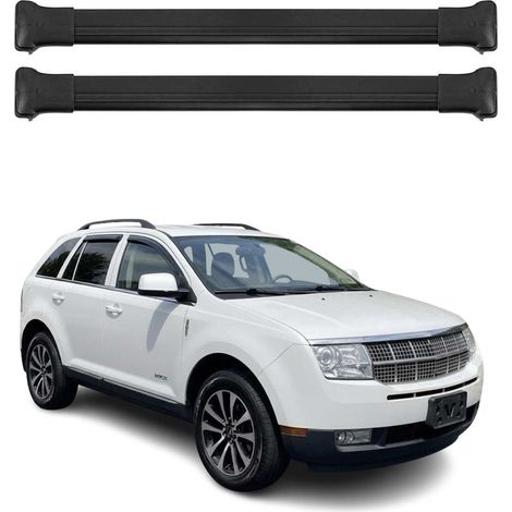 OMAC Aluminium Dachträger Querträger für Lincoln MKX mk2 2016-2018 – TÜV / DIN 75302:2019 – Max. 75 kg – 2 Stangen Schwarz (1/5)