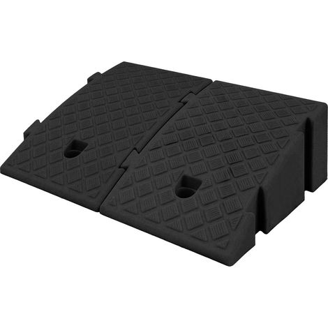 2 rampes de trottoir, 40 x 25 x 16 cm, surface antidérapante, capacité de charge de 1,5 t / 3 306,93 lb, pour voitures, motos et fauteuils roulants, montage facile, noir