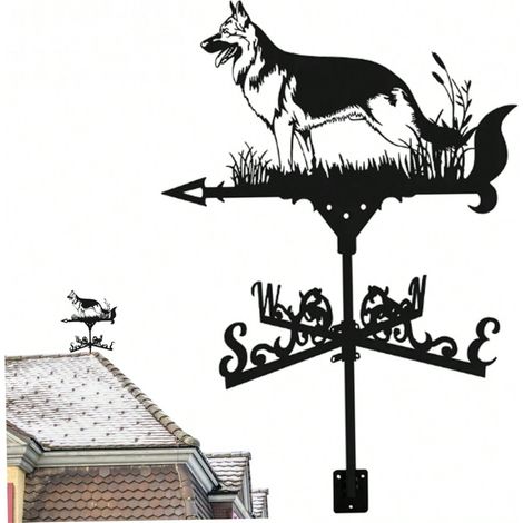 German Shepherd Weathervane Indoor And Outdoor Decoration Farm Yard Garden Gazeb (1/5)