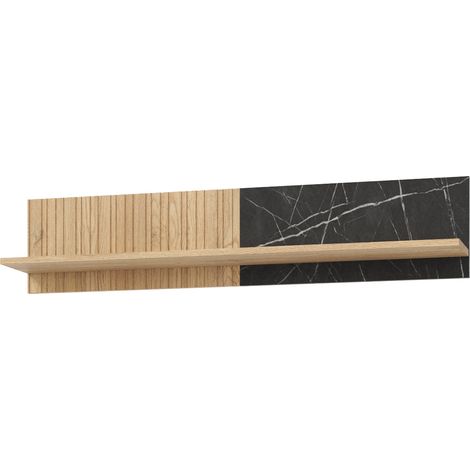 Scaffale da parete Luka in legno e nero (1/3)