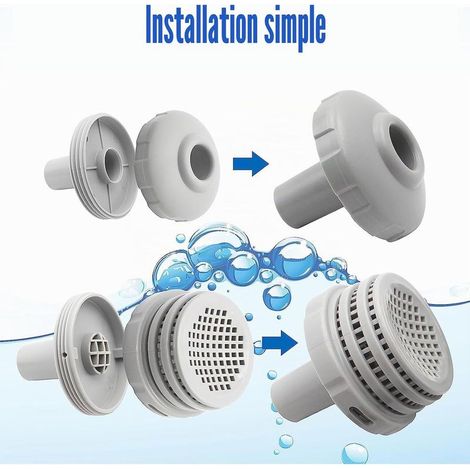 Kit de Connecteur pour Jet d'eau de Piscine, Buse d'entrée, Grille de Sortie, Bouchon de Trou, Raccords 3,2 Cm, Accessoires pour Piscine Hors Sol, Circulation et Filtration de l'eau (1/5)
