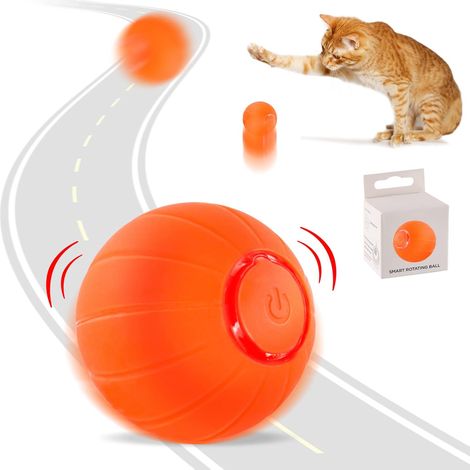 Balle Interactive Pour Chat - Rotation 360° - Lumière LED - Rechargeable USB - Pour Sols Durs - 1 Pièce (1/5)