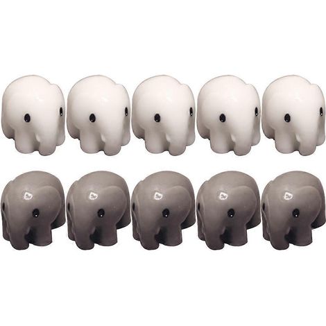 10 éléphants décoratifs en résine, cadeaux de fête, mini éléphants ornementaux pour la maison ou le bureau (2 pièces par paire)-2.00X2.00X2.00CM (1/4)