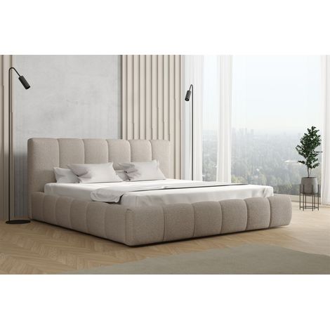 Polsterbett Doppelbett GIULIA 200x200cm Stoff Freya Cappuccino (1/2)