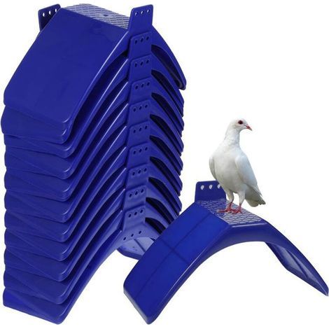 Perchoir à pigeons, surface en bois, perchoirs en plastique, grille, perchoirs à pigeons, paquet de 10 (1/5)