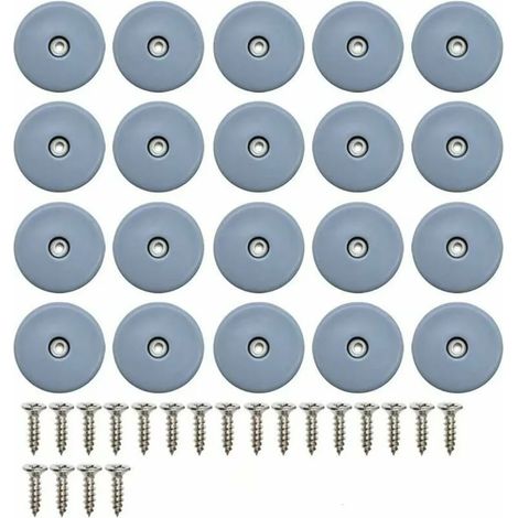 Patins de Meubles Ronds en Téflon,avec Vis 20 Pièces Patins en Téflon pour Meubles Patin Chaise a Clouer Patin Glisseur en Teflon,22MM