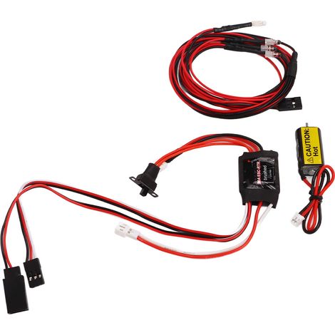 Ensemble moteur à balais RC, variateur de vitesse électronique (ESC) à couple élevé 050 66T, moteur à balais 30A avec LED rouges et blanches modifiées (1/5)
