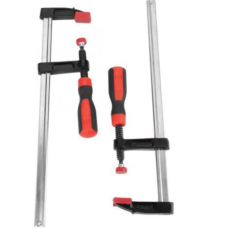Set mit 2 robusten F-Klemmen, Schnellspann-Holzklemmen, manuelles Heimwerkerwerkzeug, 50 x 300 mm (1/5)