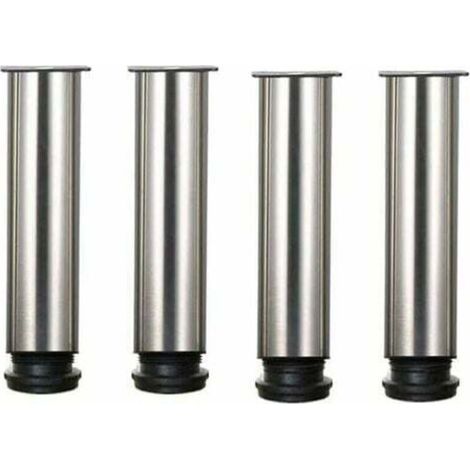Juego de 4 patas de acero inoxidable 304 para muebles – Altura ajustable de 250 a 265 mm – Ø50 mm para sofás y mesas – Crezuo