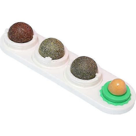 Balles de jeu comestibles à l'herbe à chat, compatibles avec les chats - Auto-adhésives et amusantes à utiliser (1/5)