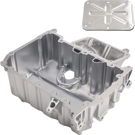 Cárter de aceite, material de aluminio, capacidad de 1,2 litros, diseño ligero, compatible con Polo 6R1 2009-2014, optimizado para la circulación del aceite. (1/5)