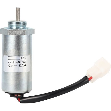 Solenoïde d'arrêt moteur pour excavatrice, pièce en acier, bobine émaillée haute température 12V (1/5)