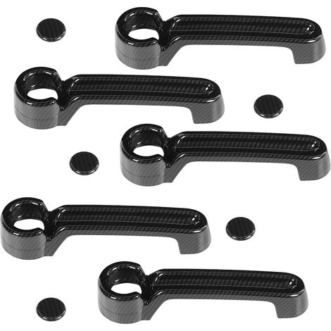 10 Stück Türgriffe im Carbon-Look für Jeep Wrangler JK 2007-2017, Schutzleisten, schwarze Griffabdeckungen (1/5)