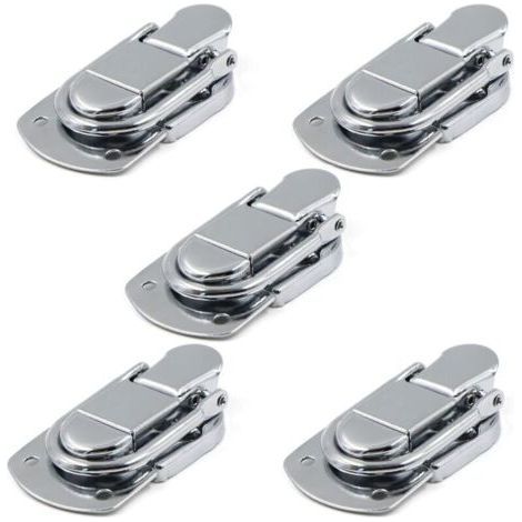 5 pcs Fermeture à Levier Fermoir à Bascule Loquets Verrou Loquet à Bascule en Acier Inoxydable pour Coffret, Cadeaux Boîte, Tiroir, Armoire, Trousse médical, Coffre à Outils (1/5)