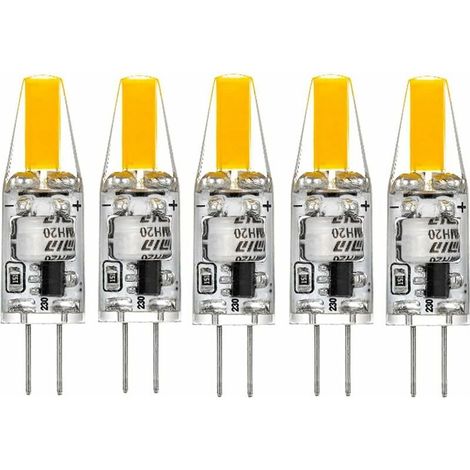 G4 LED 220V 3W 2700K blanc chaud 160LM, ampoules en silicone remplacent les ampoules halogènes traditionnelles 30W, paquet de 5 unites (1/4)