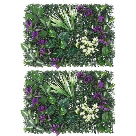 Panneau de Plantes Artificielles pour Extérieur, 2 Pièces de Mur Vegetal Artificiel, 60 x 40 cm Décoration de Plantes Artificielles pour Mur, Balcon et Jardin (1/5)