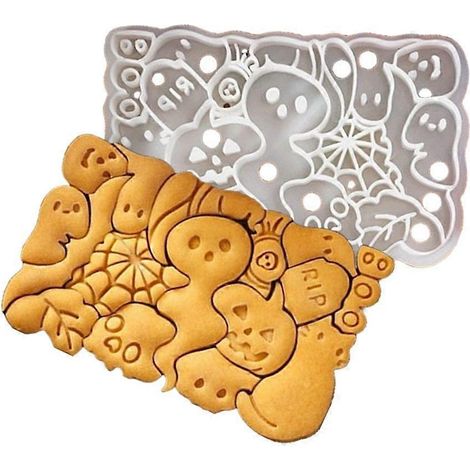 Emporte-pièces à motif d'Halloween, moules à biscuits en plastique compatibles lave-vaisselle (1/4)
