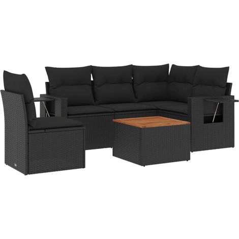 Maison Exclusive - Patio Sofa Set 6 plaza Black (1/5)