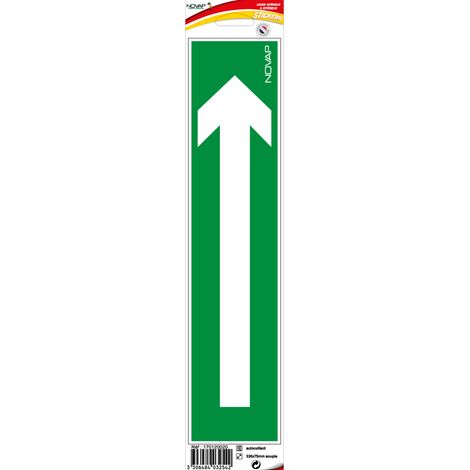 Panneau Flèche AFNOR fond vert - Vinyle adhésif 330x75mm - 4032542