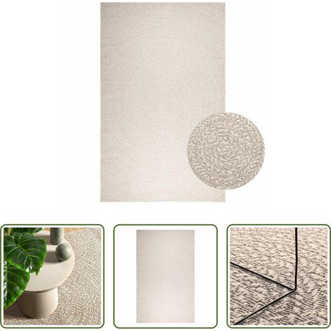 vidaXL Terrasse -  Teppich ZIZUR Creme 200x290 cm Jute-Optik Indoor und Outdoor