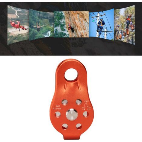 poulie simple fixe d'escalade Alliage d'aluminium de levage de sauvetage de croisement d'exploration de sport outillage (1/4)