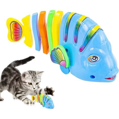 d'eau de Poisson mécanique, de Poisson à remonter pour Animaux de Compagnie,Poisson agité à remonter créatifs de pataugeoire à pour Animaux de Compagnie, , Chats, garço (1/5)