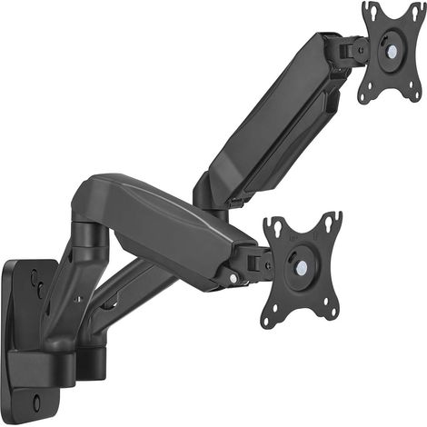 Aisens PRO Support Mural Contrepoids Pivotant et Inclinable pour Moniteur/TV 9kg (3 Pivots - 2 Bras) de 17-32 - Couleur Noir (1/3)