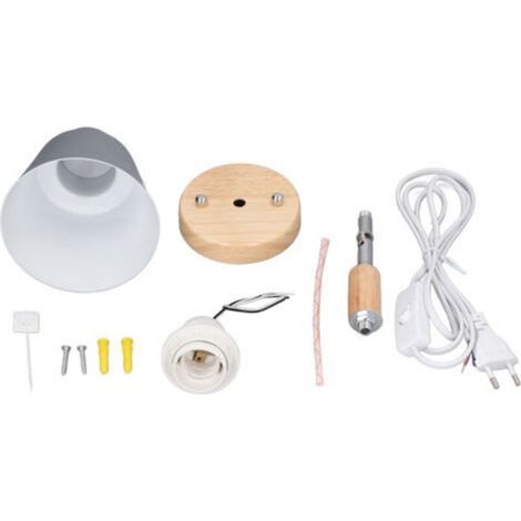 Hilitand Appliques Murales, éclairage Applique Murale Style Minimaliste Moderne Bois Art Décoratif Gris Applique Murale avec Interrupteur Prise pour Bar Salle 100 à 240V(EU Plug) (1/4)