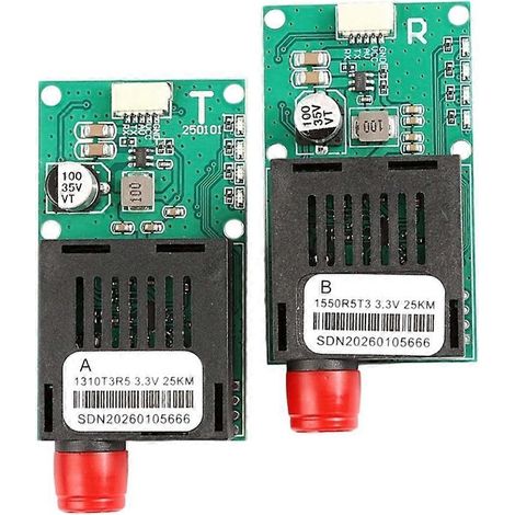 Module émetteur-récepteur optique TTL 25 km TX RX FC Interface Transmetteur-récepteur fibre optique Équipement terminal optique AV/VCC/GND (1/3)