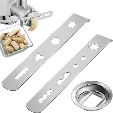 Accesorio de acero inoxidable para repostería, compatible con picadoras de carne, que incluye 8 piezas múltiples. Compatible con batidoras. (1/4)