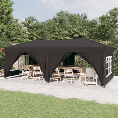 Tente de réception pliable Tonnelle de Jardin - Rapide à Installer avec parois Anthracite 3x6 m BV187253 - BonneVie (1/5)