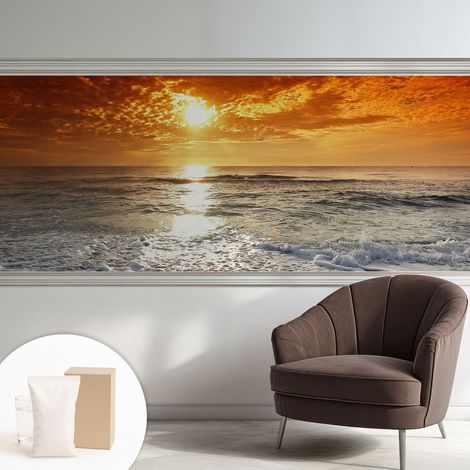 Papier peint décoratif avec colle pour salon, chambre à coucher et bureau – Design moderne et facile à poser Vagues océaniques 250x104 cm (1/5)
