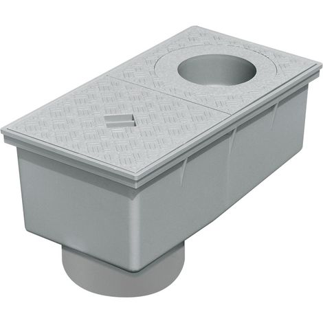 First Plast – Regard de branchement 165 x 320 mm – Sortie verticale 100/125 mm – Pour eaux pluviales – Installation facile en pied de tuyaux (1/2)