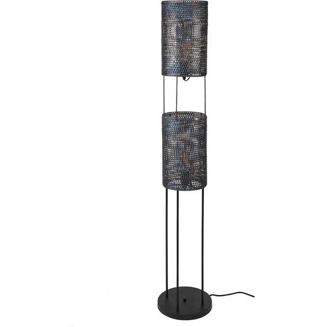 [GEBRAUCHT] B-Ware Stehleuchte Stehlampe Luzien Schwarz Metall Lampe Leuchte Schalter 2 Flg 150 Cm