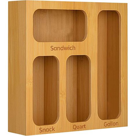 Sacs de rangement alimentaire antidérapants pour tiroir de cuisine, couleur bois (1/5)