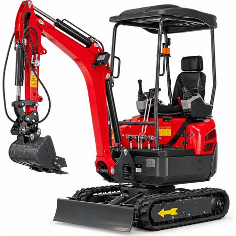 Mw Tools – Mini-pelle 1,8 tonnes moteur Kubota 10,2 kW 3 cylindres – Bras pivotant – Train de chenilles extensible – MG18F