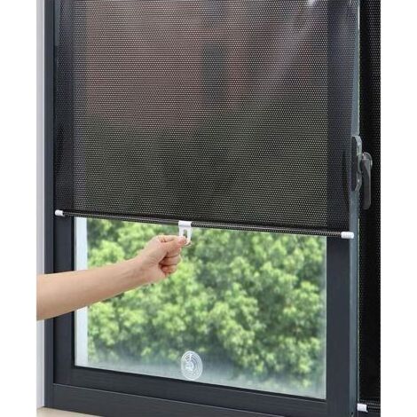Store à ventouse pour fenêtre, Protection solaire, Brise-vue et protection solaire, Pare Soleil Rouleau Occultant pour Salon Cuisine Bureau Voiture FenêTre Rideau Perforé Gratuit, 50 x 125 cm (1/5)