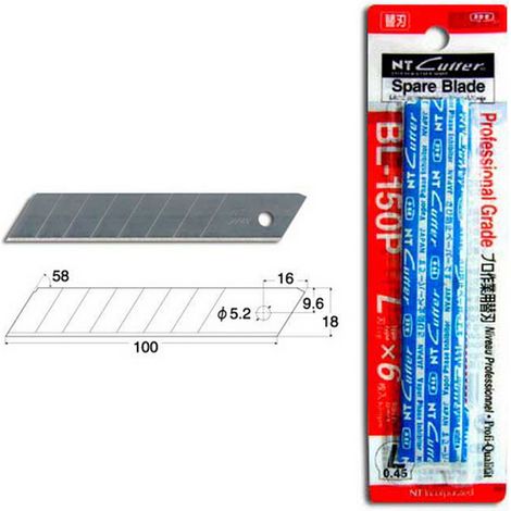 Ersatzklingen für Profi-Cuttermesser, Klingenbreite 18 mm, VE 120 Stück