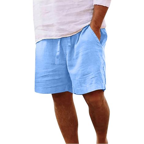Short Homme Été Pantalon Sport Casual Cargo Shorts Jogging avec Cordon Taille Élastique Randonnée Extérieur Pantalon Détente Coton Chino Short Course Poches (1/5)