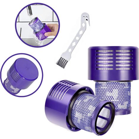 2 Pack Filtre pour Dyson V10 SV12 Series,Motorhead Aspirateur sans Fil Remplacer DY-969082-01,V10 Filtre Compatible pour Dyson Cyclone V10 Absolute, Animal, Total Clean (1/4)