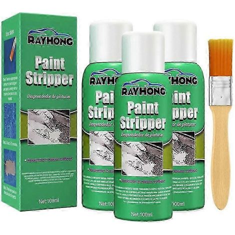 Kit de 3 décapants pour peinture automobile, brosse pour décaper les surfaces métalliques, décapant à action rapide pour peintures et vernis de motos et métaux. (1/4)