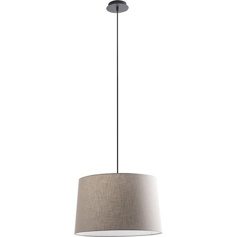 Suspension Vivien Noir, Abat-Jour Conique Ivoire, Douille E27, Puissance 75W, Ip20, Diamètre 48Cm - Rossini Illuminazione (1/5)