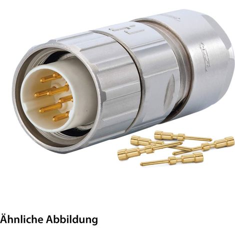 HUMMEL SET inkl. Kontakte M16 Kabelsteckverbinder, Crimpeinsatz gerade Polzahl 3-pol., Stift Kabelabgang gerade, Klemmbereich 8,0mm - 11,0mm - 1 Stück